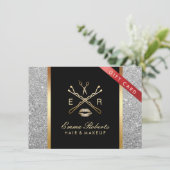 Cadeaucertificaat Modern Silver Glitter Hair Makeu (Staand voorkant)