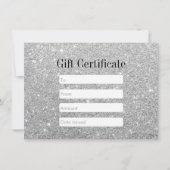 Cadeaucertificaat Modern Silver Glitter Hair Makeu (Achterkant)