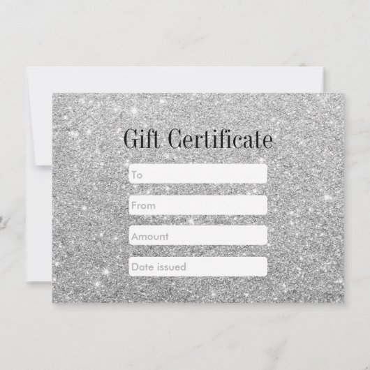 Cadeaucertificaat Modern Silver Glitter Hair Makeu (Achterkant)