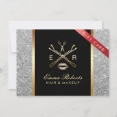 Cadeaucertificaat Modern Silver Glitter Hair Makeu (Voorkant)