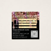 Cadeaucertificaat Nail Hair-make-up Drivers zwart Vierkante Visitekaartjes (Achterkant)