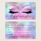 Cadeaucertificaat Ombre Roze Lash Extension Makeup Visitekaartje (Voorkant /achterkant)