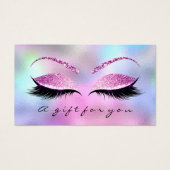 Cadeaucertificaat Ombre Roze Lash Extension Makeup Visitekaartje (Voorkant)