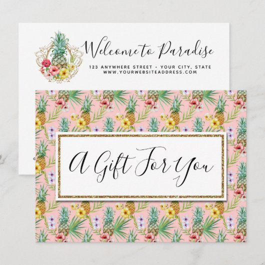 Cadeaucertificaat Pineappel & Hibiscus Flowers (Voorkant / Achterkant)