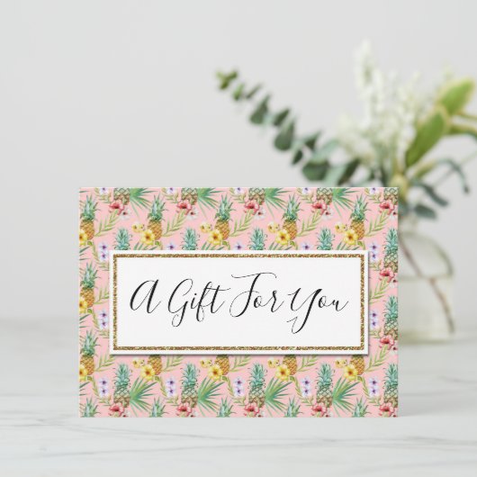 Cadeaucertificaat Pineappel & Hibiscus Flowers (Staand voorkant)
