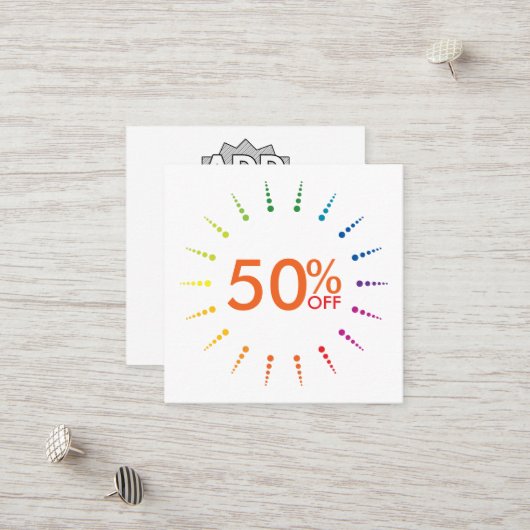 cadeaucertificaat regenboogBurst Kortingskaartje (Voorkant / Achterkant in situ)