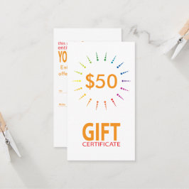 cadeaucertificaat regenboogBurst Kortingskaartje