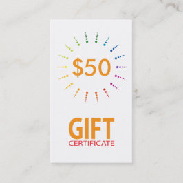 cadeaucertificaat regenboogBurst Kortingskaartje