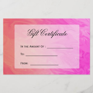 Cadeaucertificaat Roze Oranje ontwerp Flyer