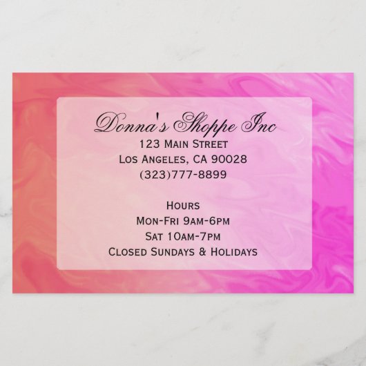 Cadeaucertificaat Roze Oranje ontwerp Flyer (Achterkant)