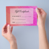 Cadeaucertificaat Roze Oranje ontwerp Flyer (Hand)