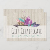 Cadeaucertificaat Rustic Bohemian Crystals & Arrow (Voorkant / Achterkant)