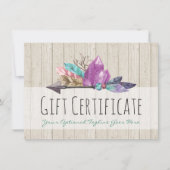 Cadeaucertificaat Rustic Bohemian Crystals & Arrow (Voorkant)