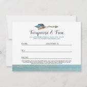 Cadeaucertificaat Rustic Turquoise Wood & Feathers (Achterkant)