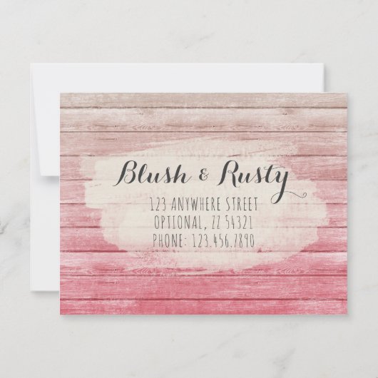 Cadeaucertificaat Rustisch hout Blush Pink Shabby (Achterkant)