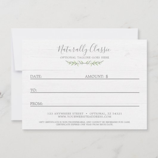 Cadeaucertificaat Rustisch hout en botanisch leder (Achterkant)