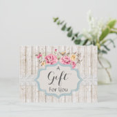 Cadeaucertificaat Shabby Chic Floral Rustial Wood (Staand voorkant)
