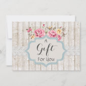 Cadeaucertificaat Shabby Chic Floral Rustial Wood (Voorkant)