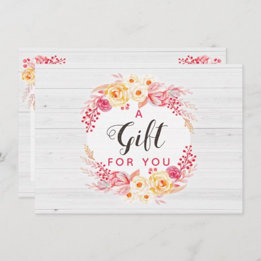 Cadeaucertificaat Shabby Chic Rozen & Rustige Flor (Voorkant / Achterkant)