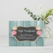 Cadeaucertificaat Shabby  Rustige Rozen (Staand voorkant)