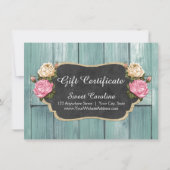 Cadeaucertificaat Shabby  Rustige Rozen (Voorkant)