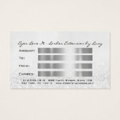 Cadeaucertificaat Silver Grey Lash Extension Makeu Visitekaartje (Achterkant)