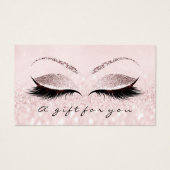 Cadeaucertificaat Silver Pink Lash Extension Makeu Visitekaartje (Voorkant)