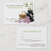 Cadeaucertificaat SPA & Beauty Resort Kortingskaartje (Voorkant / Achterkant)