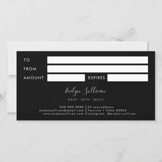 Cadeaucertificaat voor afvallende bladen (Achterkant)