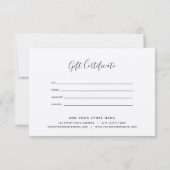 Cadeaucertificaat voor grijze rand Logo toevoegen (Achterkant)