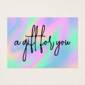 Cadeaucertificaat voor holografisch regenboogscrip visitekaartje (Voorkant)