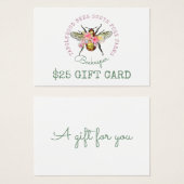 Cadeaucertificaat voor honingbijen visitekaartje (Voorkant /achterkant)