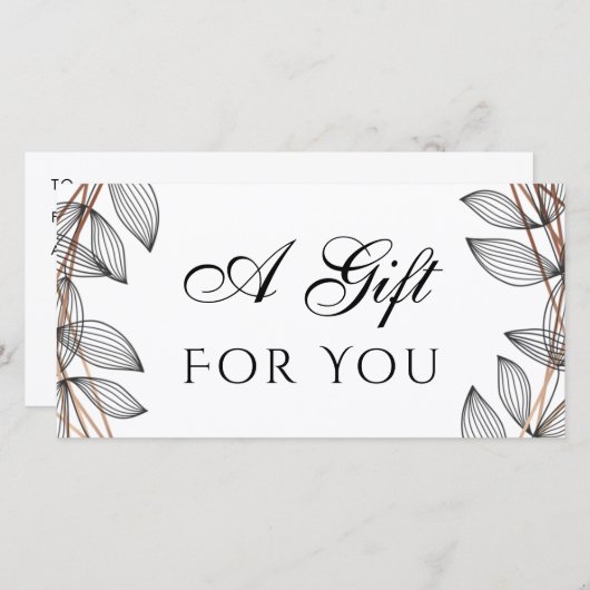 cadeaucertificaat voor lijst met gebladerde geomet (Voorkant / Achterkant)