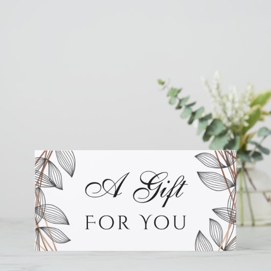 cadeaucertificaat voor lijst met gebladerde geomet (Staand voorkant)