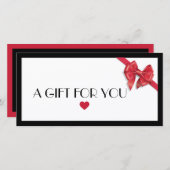 Cadeaucertificaat voor logo met zwart en rood hart (Voorkant / Achterkant)