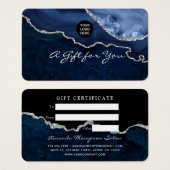 Cadeaucertificaat voor marineslag en zilvergewas visitekaartje (Voorkant /achterkant)