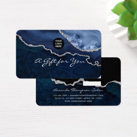 Cadeaucertificaat voor marineslag en zilvergewas visitekaartje (Bureau)