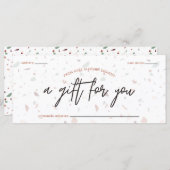 Cadeaucertificaat voor Terrazzo & Signature Script (Voorkant / Achterkant)