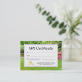 Cadeaucertificaat voor tuin en tuin kortingskaartje (Staand voorkant)
