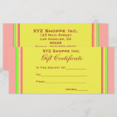 Cadeaucertificaatregenboogstrepen (Voorkant / Achterkant)