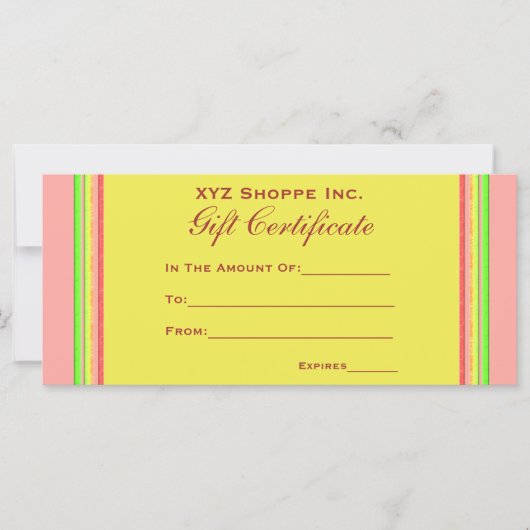 Cadeaucertificaatregenboogstrepen (Voorkant)