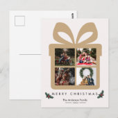 Cadeaudoos 4 Foto Collage Prettig Kerstfeest Briefkaart (Voorkant / Achterkant)