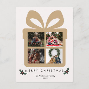 Cadeaudoos 4 Foto Collage Prettig Kerstfeest Briefkaart