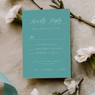 Cadeaudoos Blauw RSVP Calligrafie Menu Keuzekaart