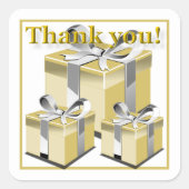 Cadeaudoos Dank u Vierkante Sticker (Voorkant)