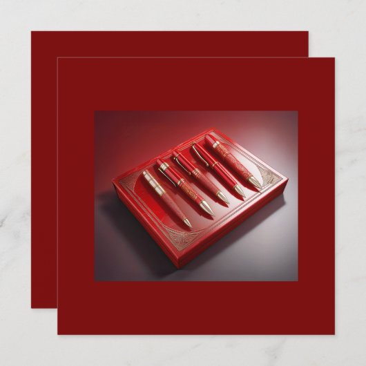 Cadeaudoos en vijf unieke balpennen (Voorkant / Achterkant)