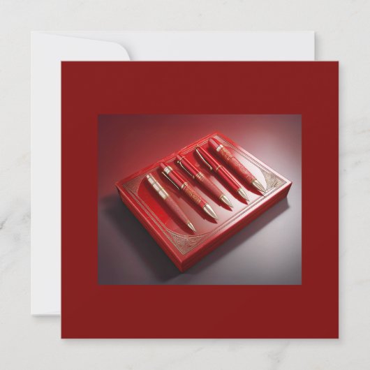 Cadeaudoos en vijf unieke balpennen (Voorkant)