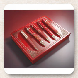 Cadeaudoos en vijf unieke balpennen bier onderzetter