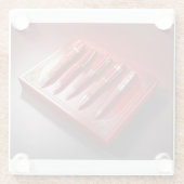 Cadeaudoos en vijf unieke balpennen glazen onderzetter (Achterkant)