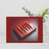 Cadeaudoos en vijf unieke balpennen kaart (Staand voorkant)